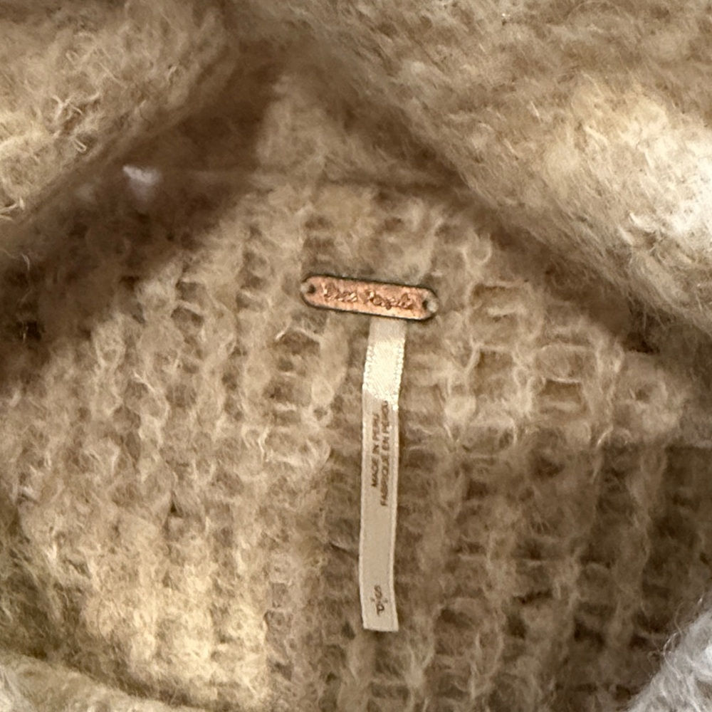 Free People Alpaca Turtleneck Sweater - Cream - Picture 3 of 4